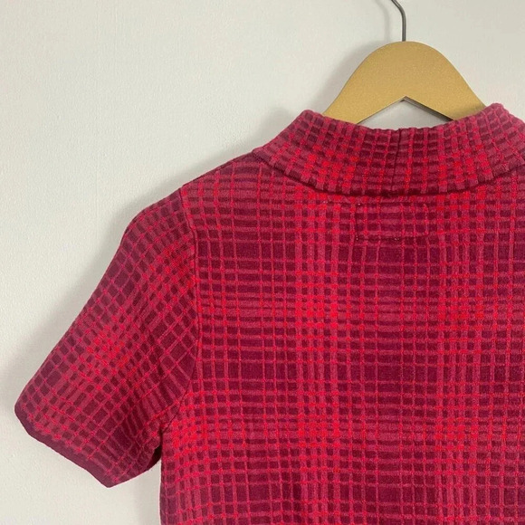 Anthropologie Field Flower Red Plaid Sweater Tee - Picture 9 of 10